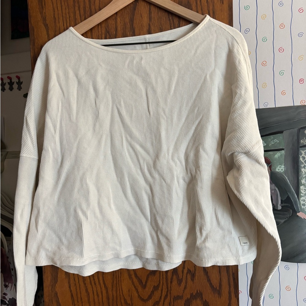 Vuori Off-White Waffle Long Sleeve Top